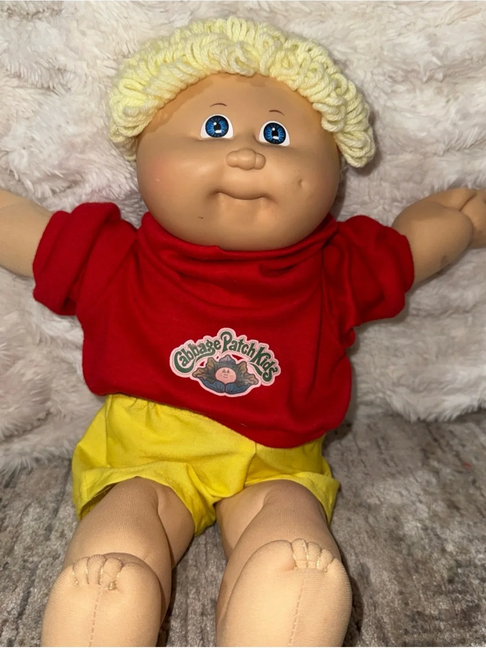 Cabbage Patch Kids vintage boy shirt blonde hair vintage clothes